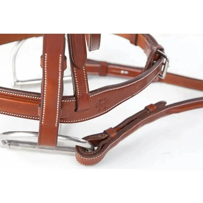 Huntley Equestrian Sedgwick Fancy Stitched Square Raised Hunter Horse Bridle with Reins - Tampa Home & Garden Store