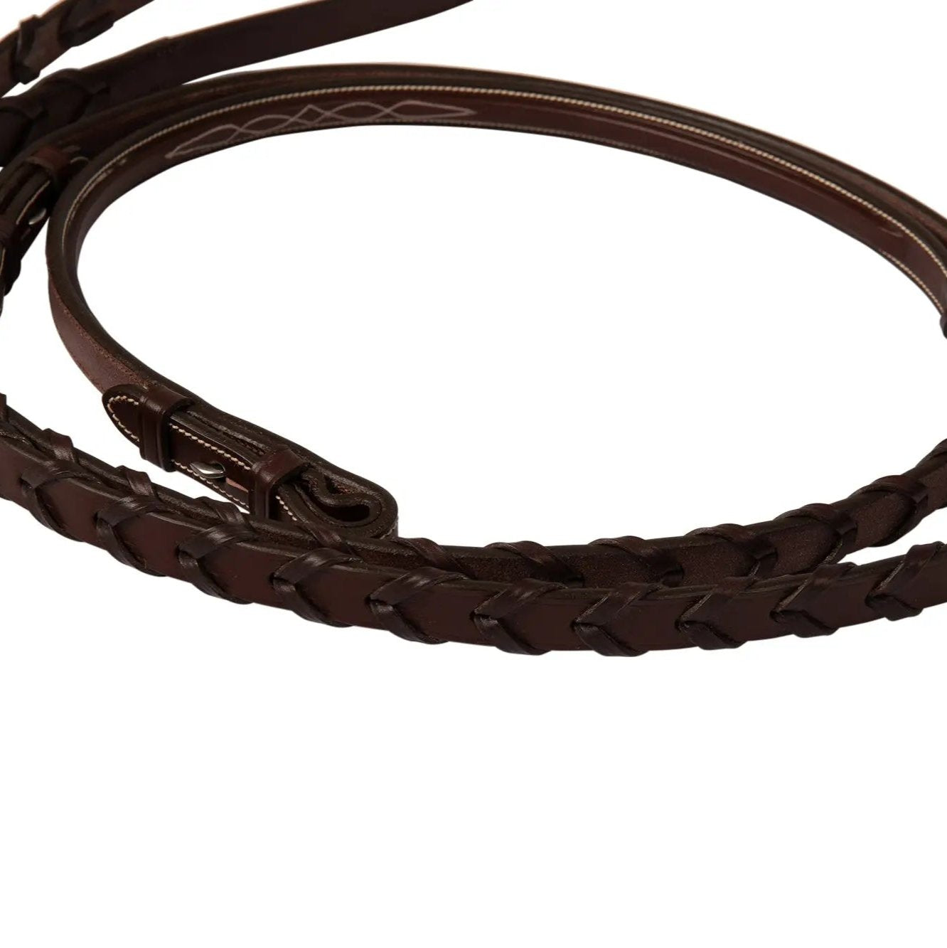 Huntley Equestrian Sedgwick Fancy Stitched Square Raised Laced Reins - Tampa Home & Garden Store