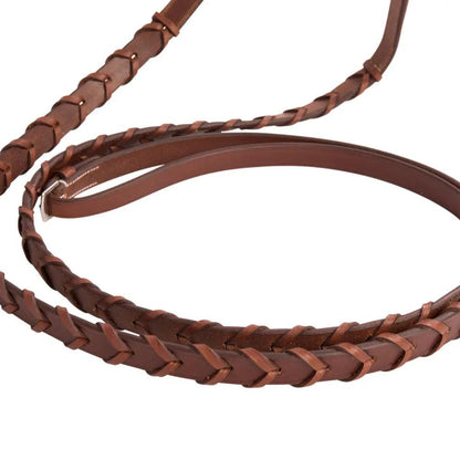 Huntley Equestrian Sedgwick Fancy Stitched Square Raised Laced Reins - Tampa Home & Garden Store