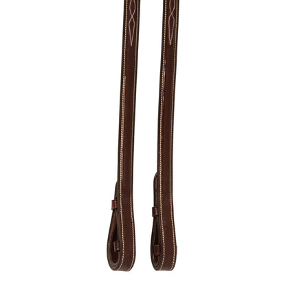 Huntley Equestrian Sedgwick Fancy Stitched Square Raised Laced Reins - Tampa Home & Garden Store