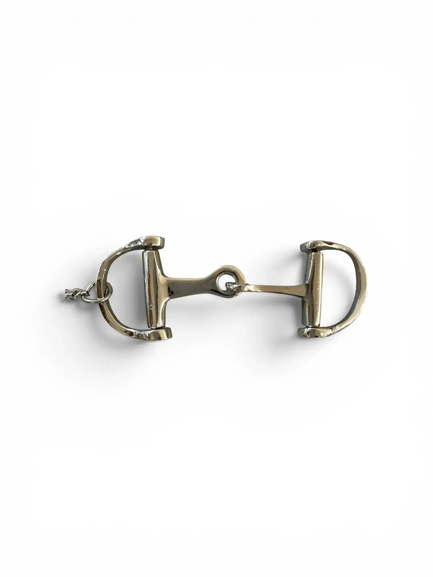 Huntley Equestrian silver D-Bit keychain with metal horse bit detail on Tampa Home & Garden Store