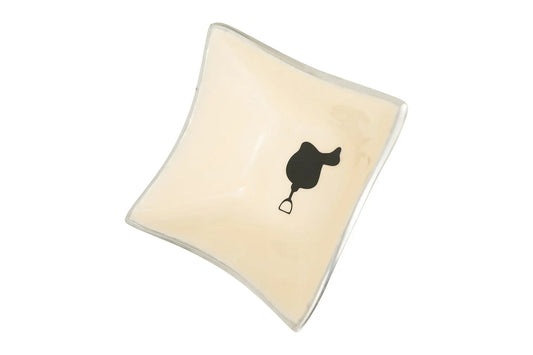 Huntley Equestrian Square Shaped Bowl with Saddle, White - Tampa Home & Garden Store