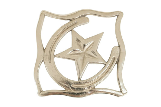 Huntley Equestrian Star with Horse shoe Silver Square Trivet - Tampa Home & Garden Store