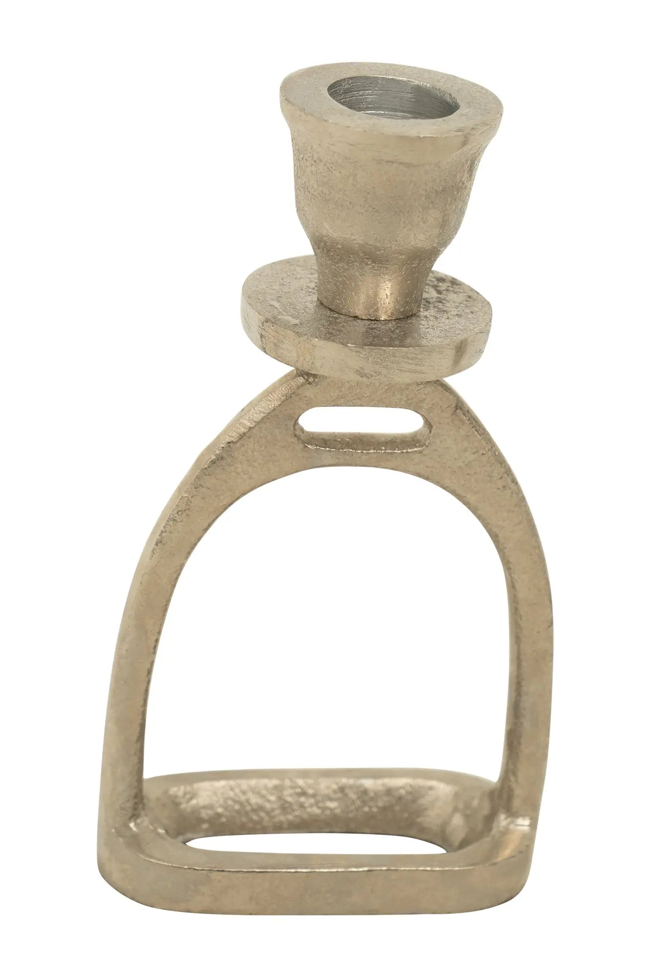Huntley Equestrian Stirrup Candle Stick Holders, Silver set of 2 - Tampa Home & Garden Store