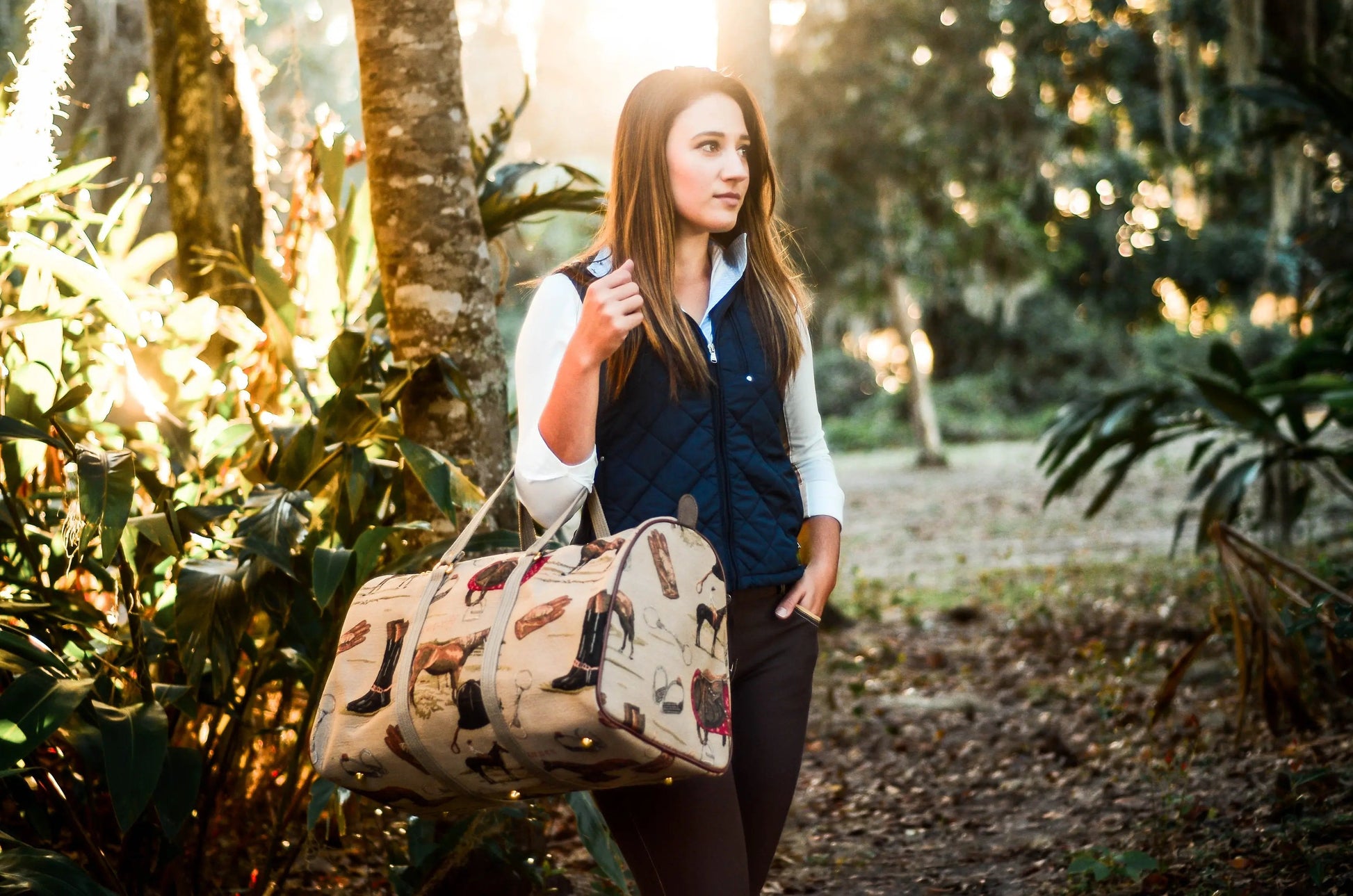 Huntley Equestrian Tapestry Duffle Bag-English Design - Tampa Home & Garden Store