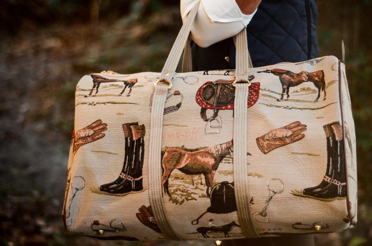 Huntley Equestrian Tapestry Duffle Bag-English Design - Tampa Home & Garden Store