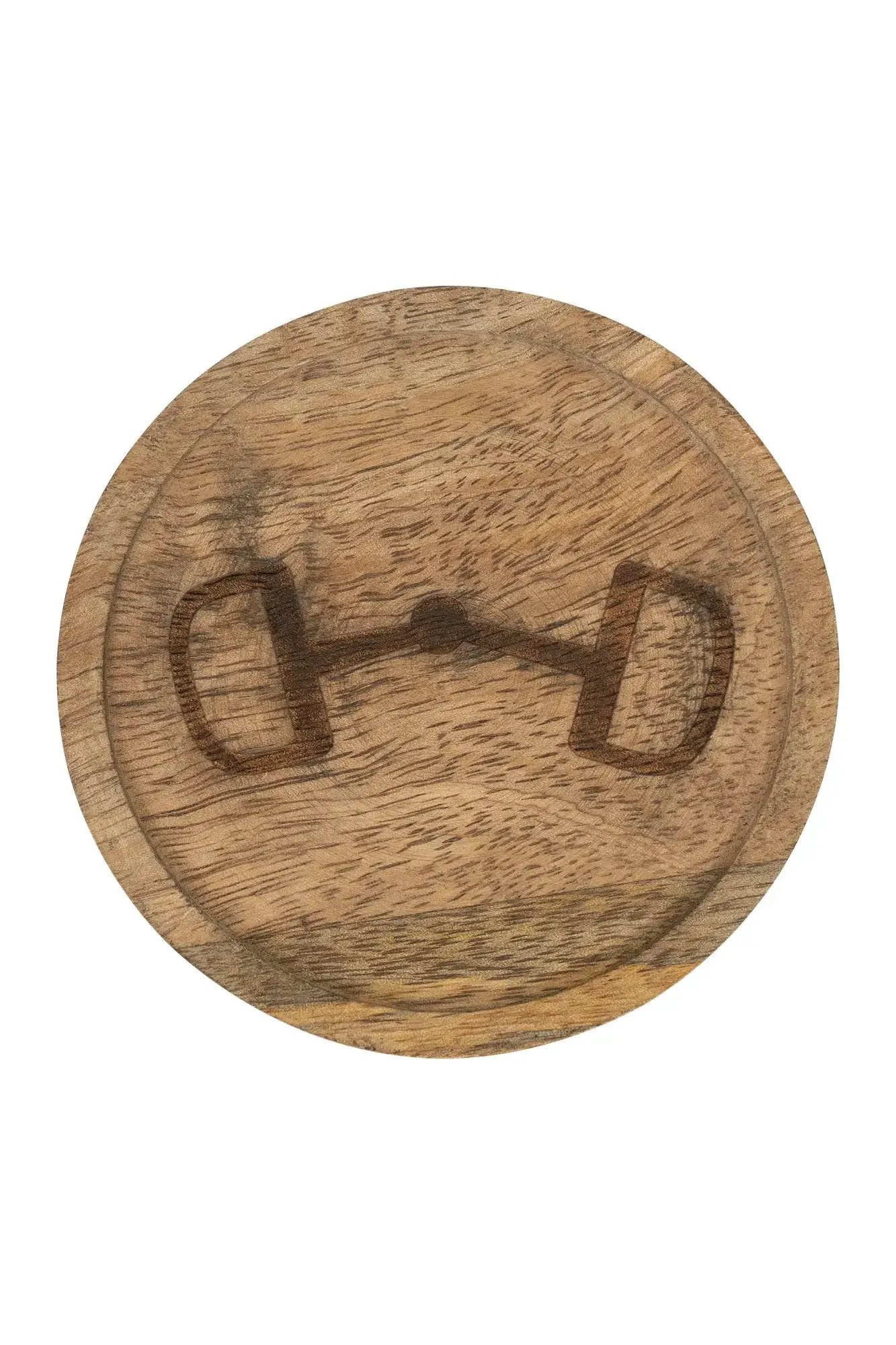 Huntley Equestrian wooden coasters set of 4 with decorative bit design on Tampa Home & Garden Store