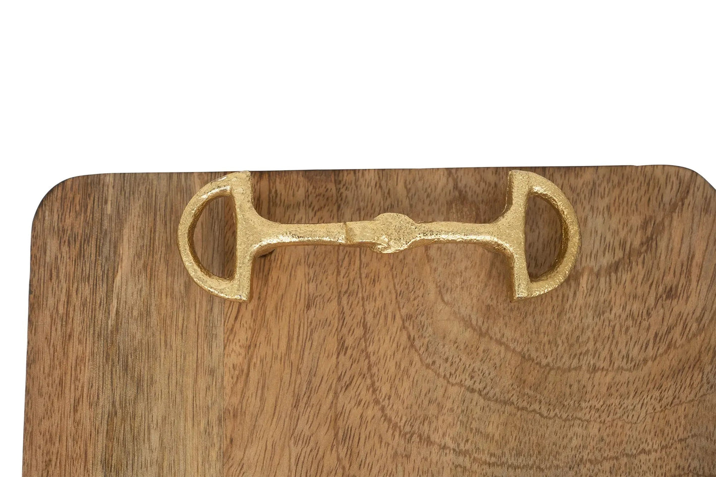 Huntley Equestrian Wooden Square Tray with Gold Bit - Tampa Home & Garden Store