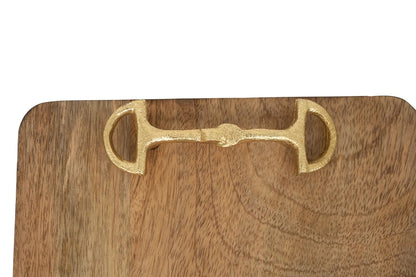 Huntley Equestrian Wooden Square Tray with Gold Bit - Tampa Home & Garden Store