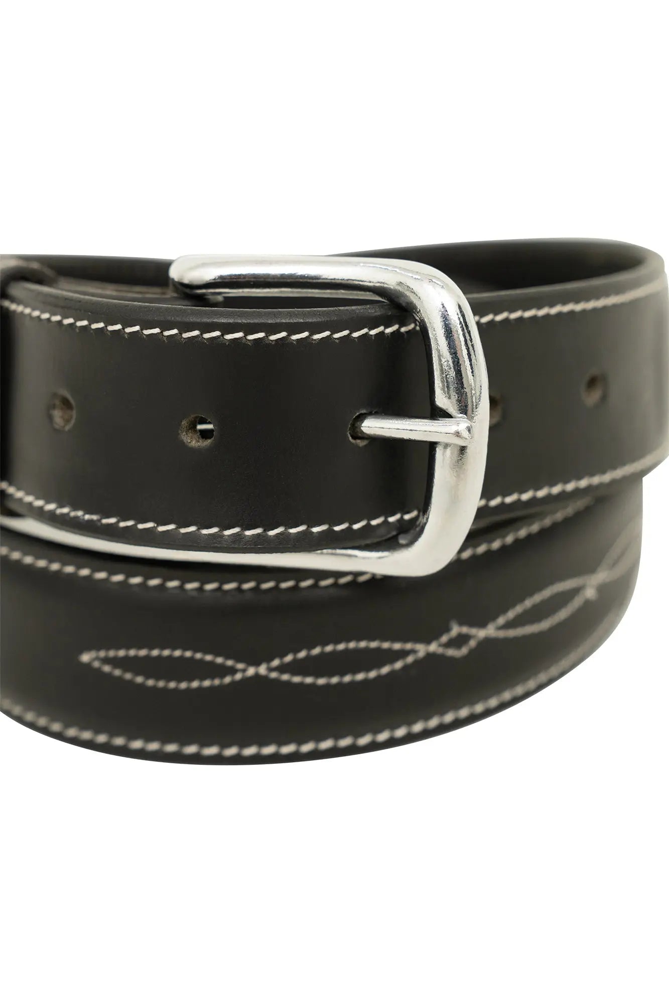 Huntley Fancy Stitched Ladies  1.5" Inch wide belt, Black - Tampa Home & Garden Store