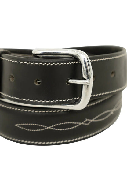 Huntley Fancy Stitched Ladies  1.5" Inch wide belt, Black - Tampa Home & Garden Store