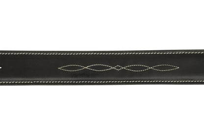 Huntley Fancy Stitched Ladies  1.5" Inch wide belt, Black - Tampa Home & Garden Store
