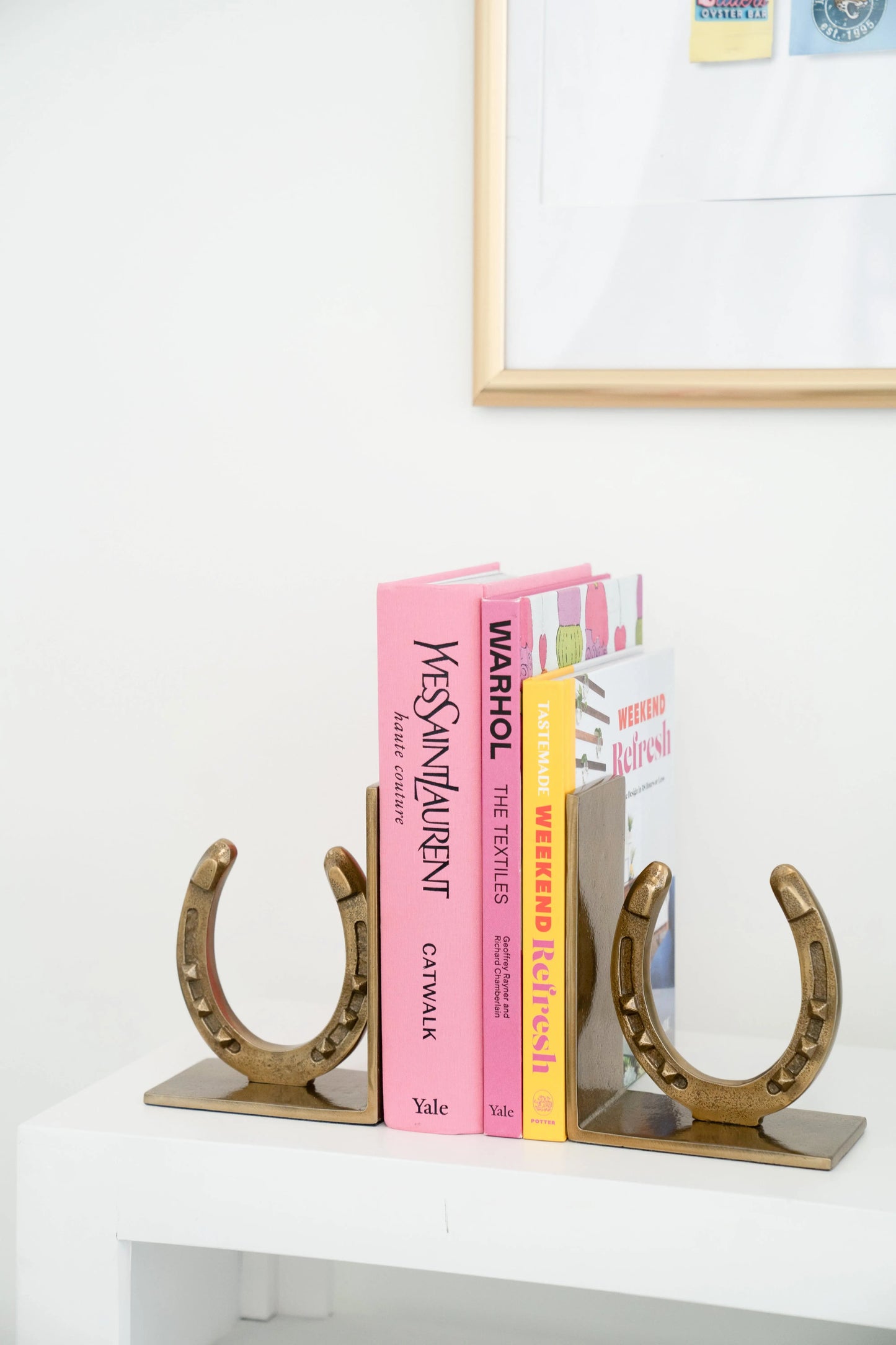Huntley Horse shoe Bookends, Pair, Brass Antique Finish - Tampa Home & Garden Store