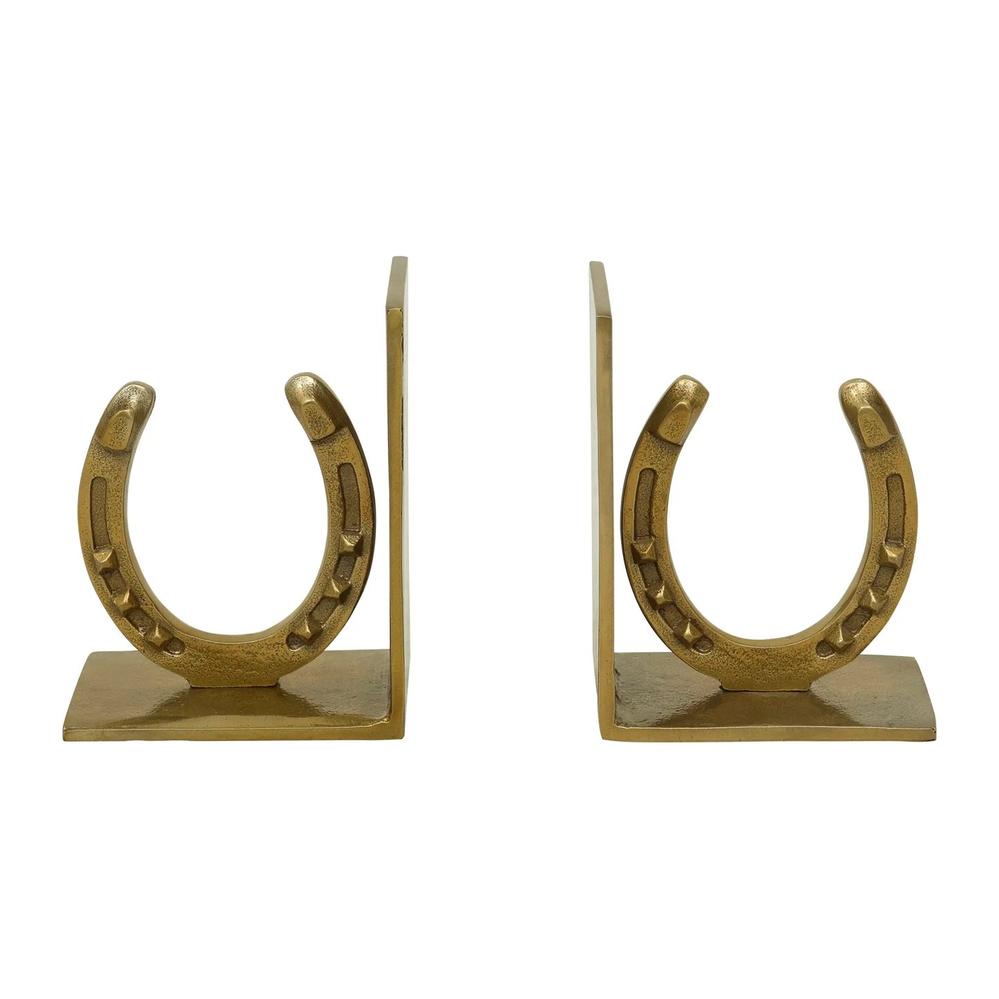 Huntley Horse shoe Bookends, Pair, Brass Antique Finish - Tampa Home & Garden Store