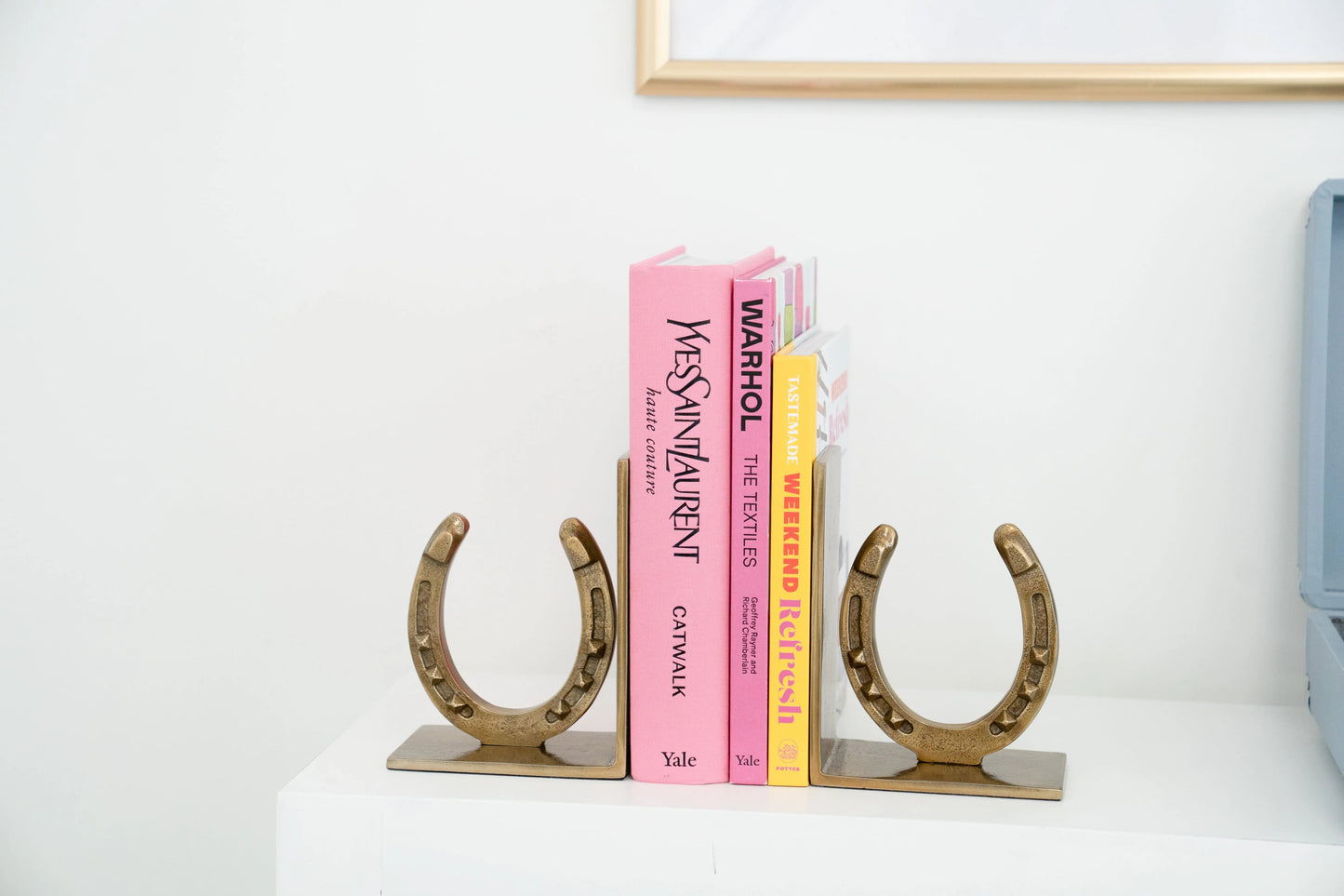 Huntley Horse shoe Bookends, Pair, Brass Antique Finish - Tampa Home & Garden Store