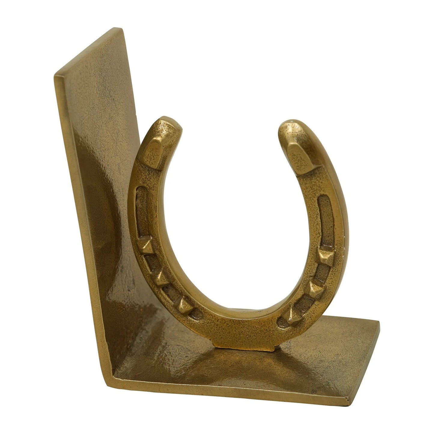 Huntley Horse shoe Bookends, Pair, Brass Antique Finish - Tampa Home & Garden Store