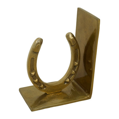 Huntley Horse shoe Bookends, Pair, Brass Antique Finish - Tampa Home & Garden Store