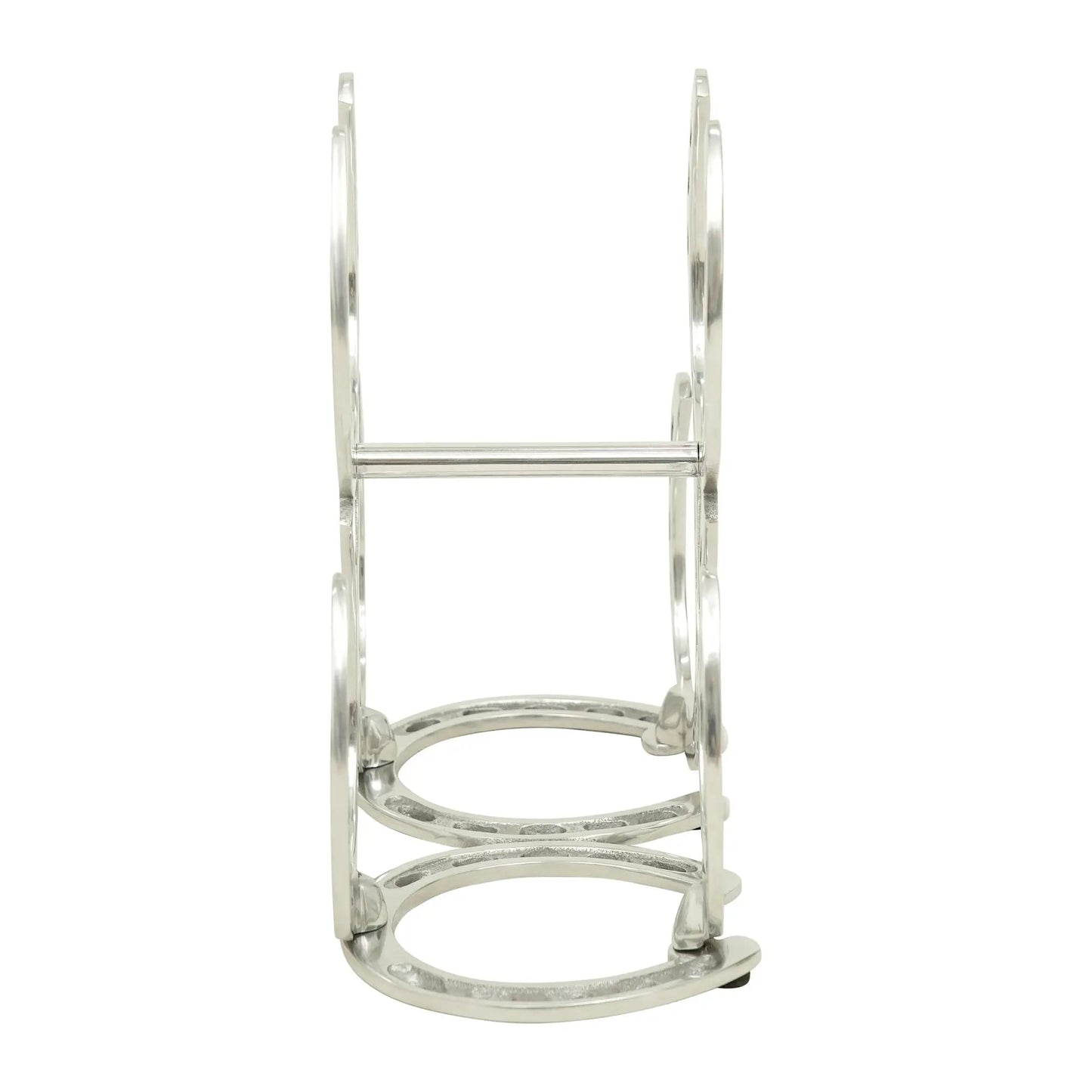 Huntley Horseshoe 3-Bottle Wine Rack, Aluminum Silver Finish - Tampa Home & Garden Store