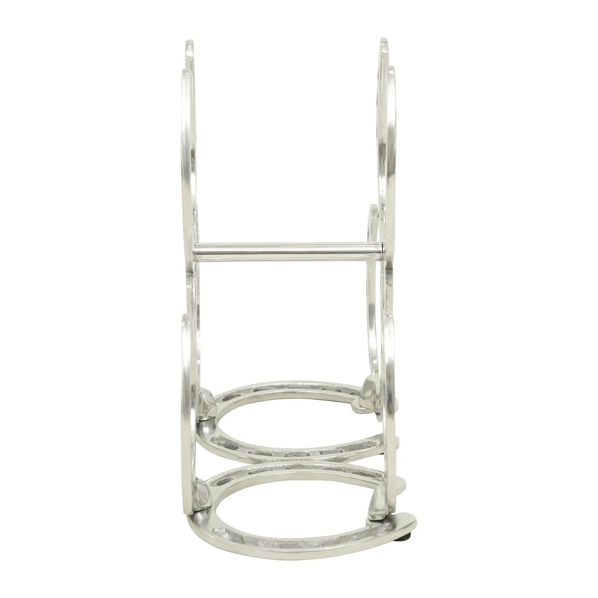 Huntley Horseshoe 3-Bottle Wine Rack, Aluminum Silver Finish - Tampa Home & Garden Store