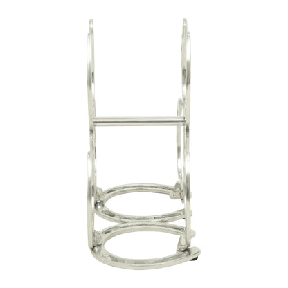 Huntley Horseshoe 3-Bottle Wine Rack, Aluminum Silver Finish - Tampa Home & Garden Store