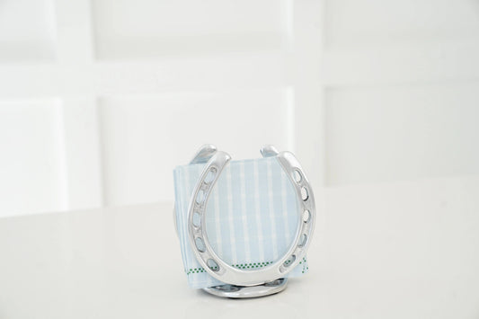 Huntley Horseshoe Napkin Holder, Aluminum Silver Finish - Tampa Home & Garden Store