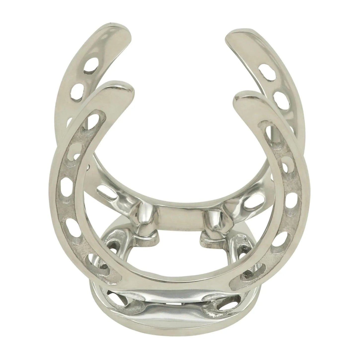 Huntley Horseshoe Napkin Holder, Aluminum Silver Finish - Tampa Home & Garden Store
