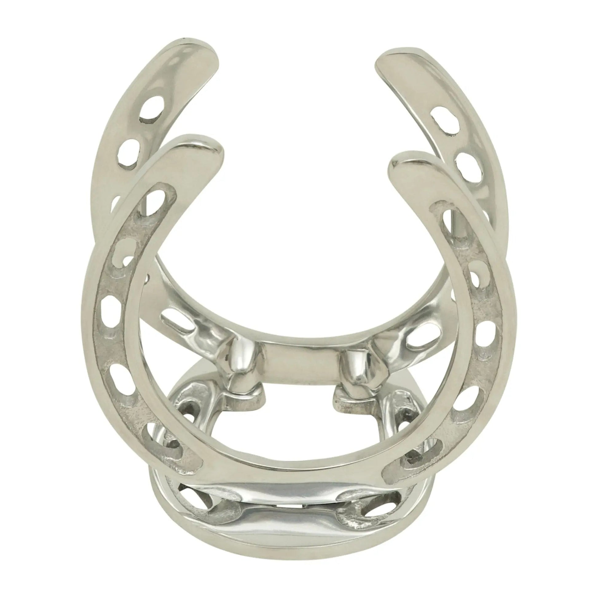 Huntley Horseshoe Napkin Holder, Aluminum Silver Finish - Tampa Home & Garden Store