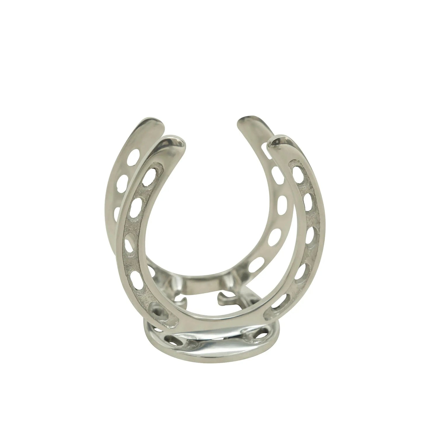 Huntley Horseshoe Napkin Holder, Aluminum Silver Finish - Tampa Home & Garden Store