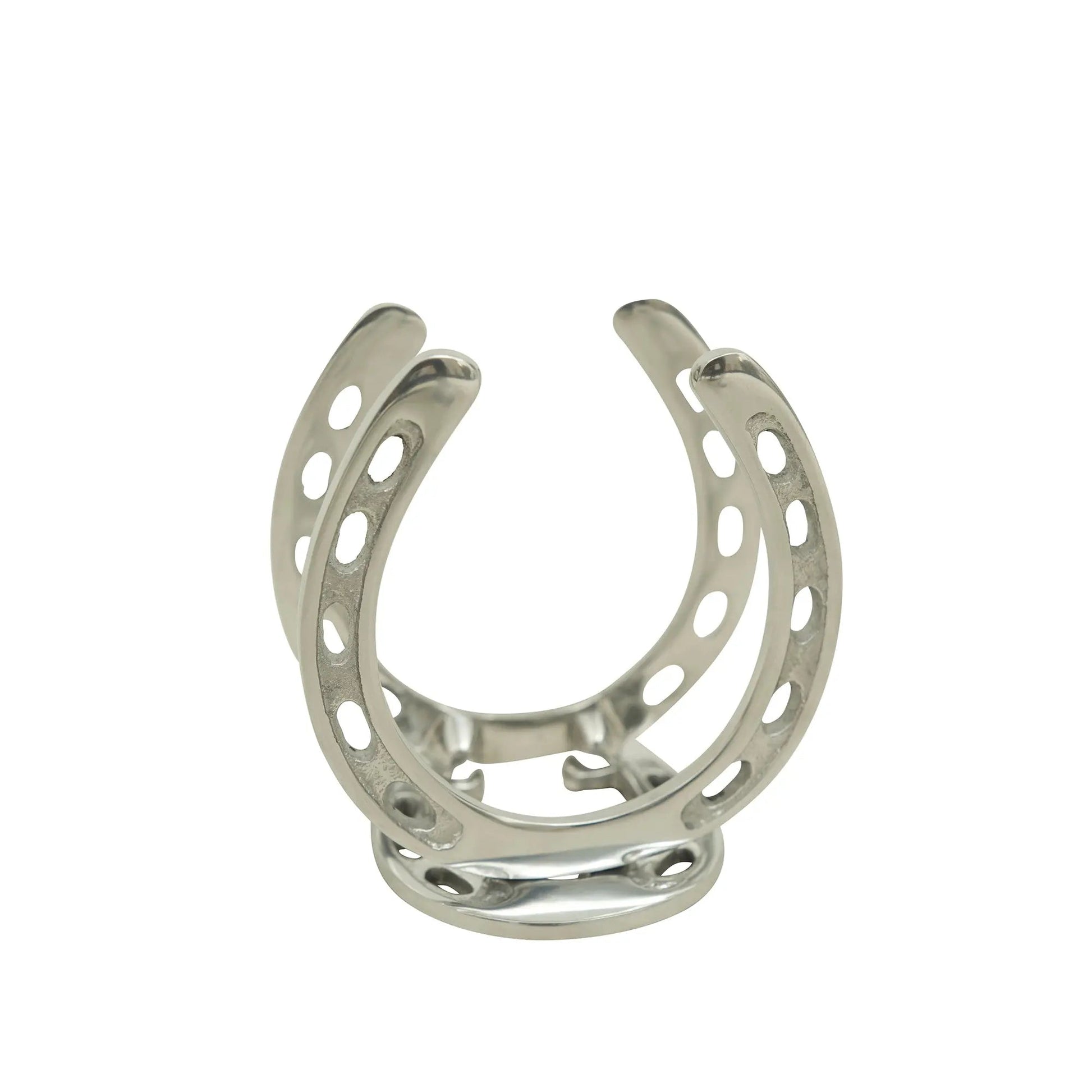 Huntley Horseshoe Napkin Holder, Aluminum Silver Finish - Tampa Home & Garden Store