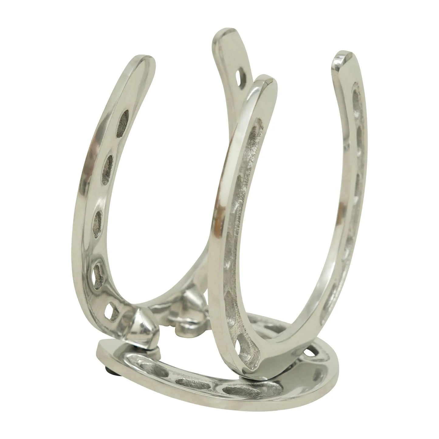 Huntley Horseshoe Napkin Holder, Aluminum Silver Finish - Tampa Home & Garden Store