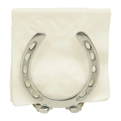 Huntley Horseshoe Napkin Holder, Aluminum Silver Finish - Tampa Home & Garden Store