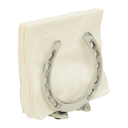 Huntley Horseshoe Napkin Holder, Aluminum Silver Finish - Tampa Home & Garden Store
