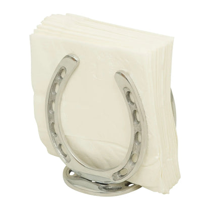 Huntley Horseshoe Napkin Holder, Aluminum Silver Finish - Tampa Home & Garden Store