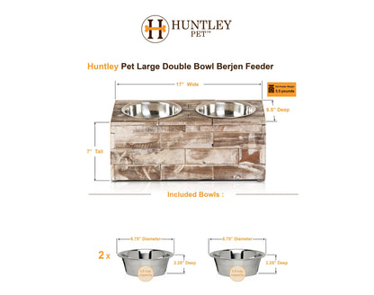 Huntley Pet Elevated Dog and Cat Double Bowl Feeder - Tampa Home & Garden Store