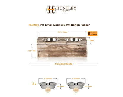 Huntley Pet Elevated Dog and Cat Double Bowl Feeder - Tampa Home & Garden Store
