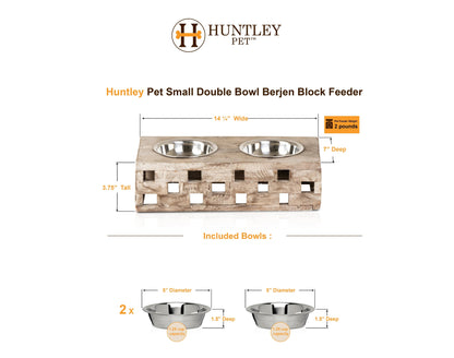Huntley Pet Elevated Dog and Cat Double Bowl Feeder - Tampa Home & Garden Store