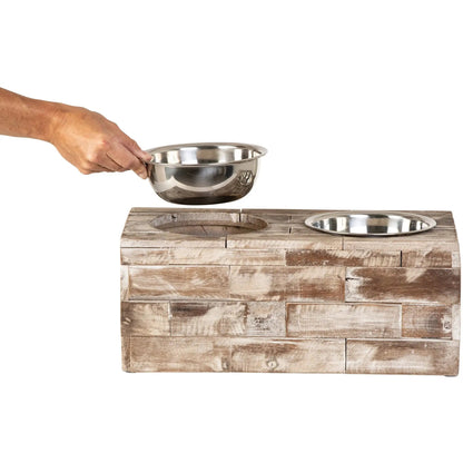 Huntley Pet Elevated Dog and Cat Double Bowl Feeder - Tampa Home & Garden Store