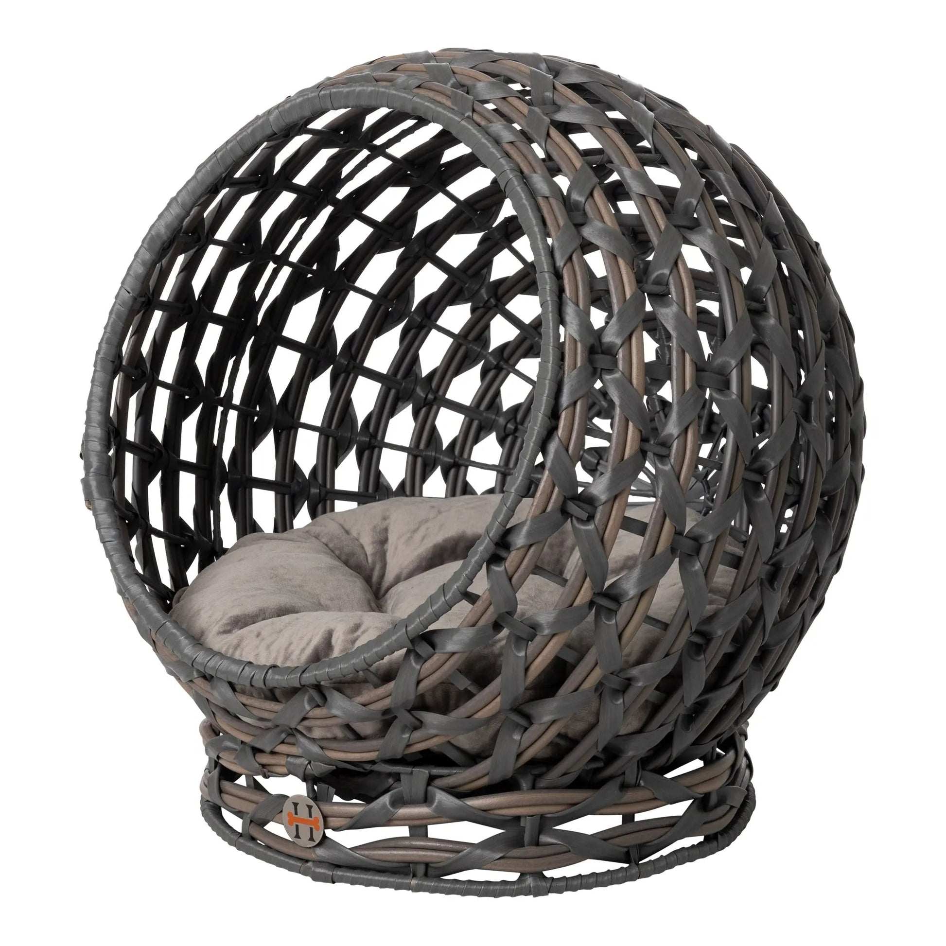 Huntley Pet Hemisphere Rattan Pet Bed, Elevated With Cushion - Tampa Home & Garden Store