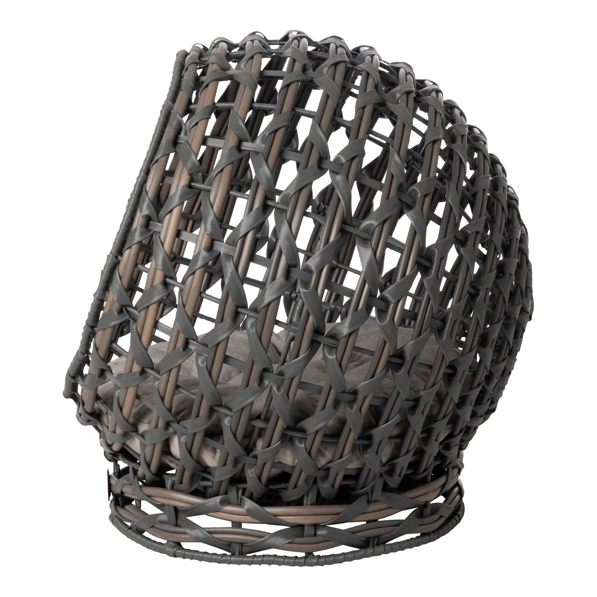 Huntley Pet Hemisphere Rattan Pet Bed, Elevated With Cushion - Tampa Home & Garden Store