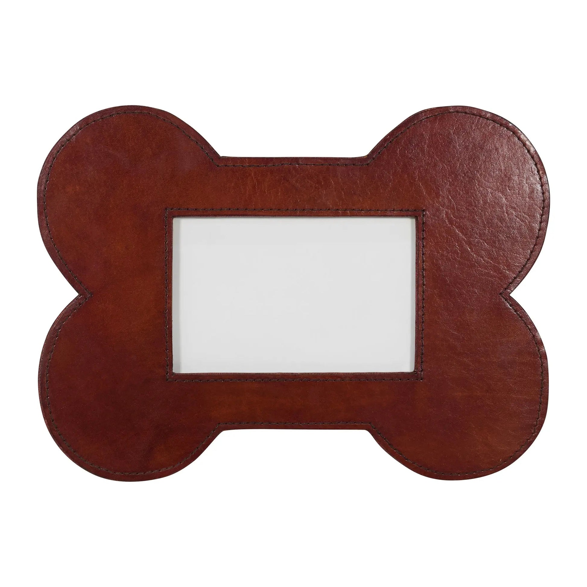 Huntley Pet Leather Bone Shaped Picture Frame, 4x6 - Tampa Home & Garden Store