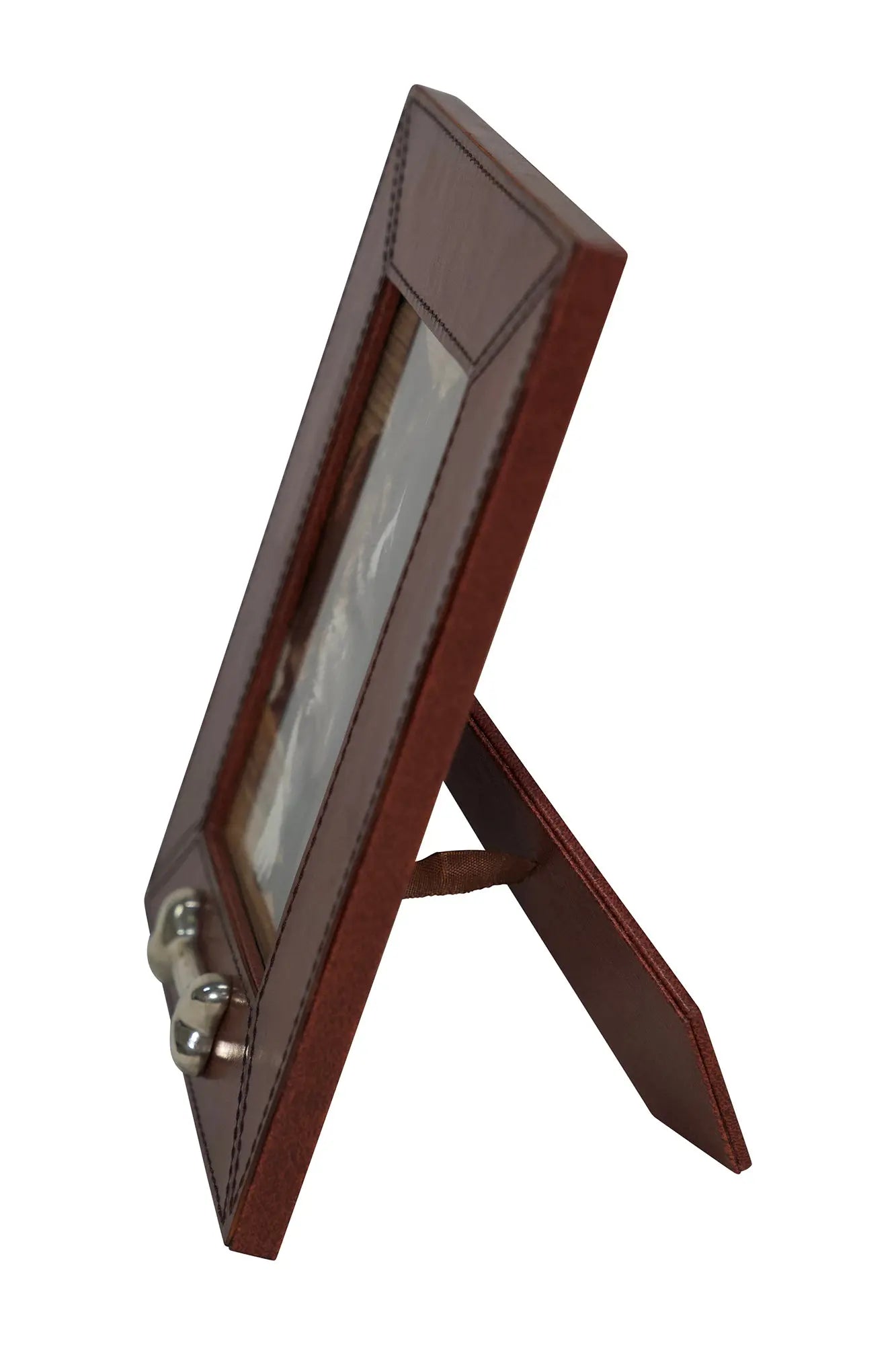 Huntley Pet Leather Picture Frame with Silver Bone Accent - Tampa Home & Garden Store