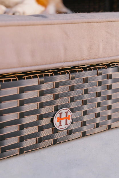 Huntley Pet Rattan Wicker Indoor Outdoor Cabana Raised Pet Bed - Tampa Home & Garden Store