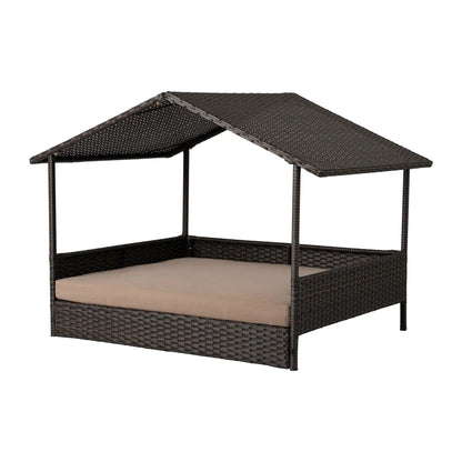 Huntley Pet Rattan Wicker Indoor Outdoor Cabana Raised Pet Bed - Tampa Home & Garden Store