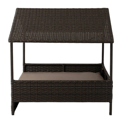Huntley Pet Rattan Wicker Indoor Outdoor Cabana Raised Pet Bed - Tampa Home & Garden Store