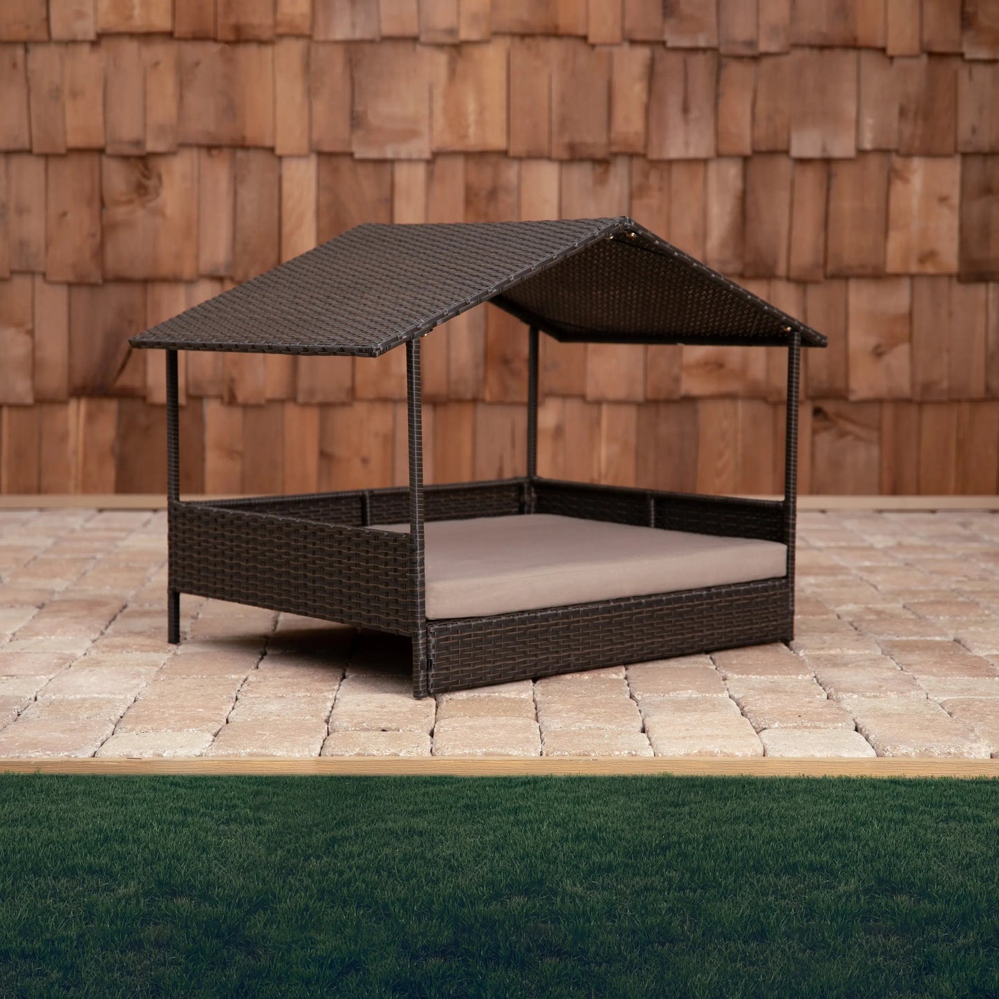 Huntley Pet Rattan Wicker Indoor Outdoor Cabana Raised Pet Bed - Tampa Home & Garden Store