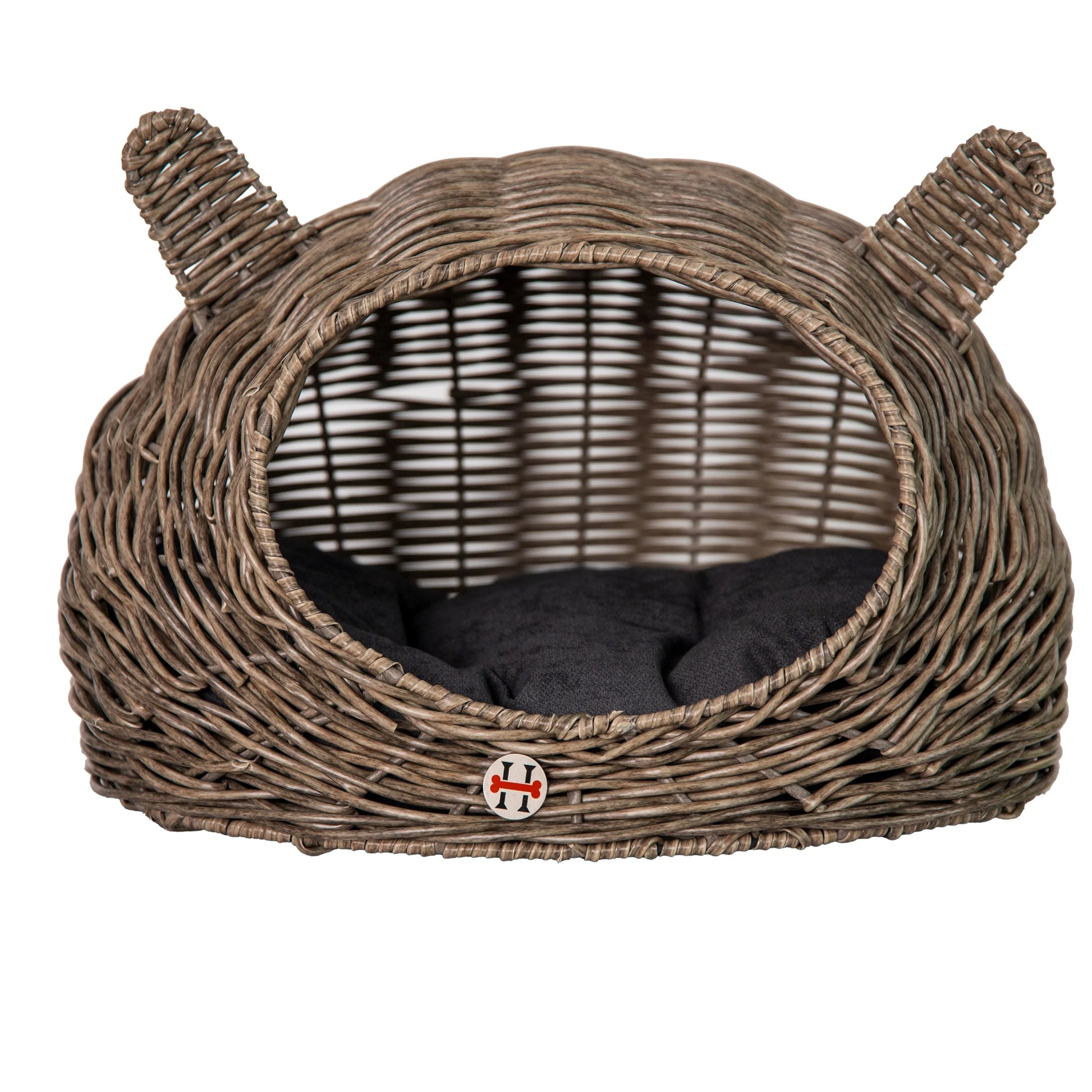 Huntley Pet Wicker Cat Shaped Play House Pet Bed with Cushion - Tampa Home & Garden Store