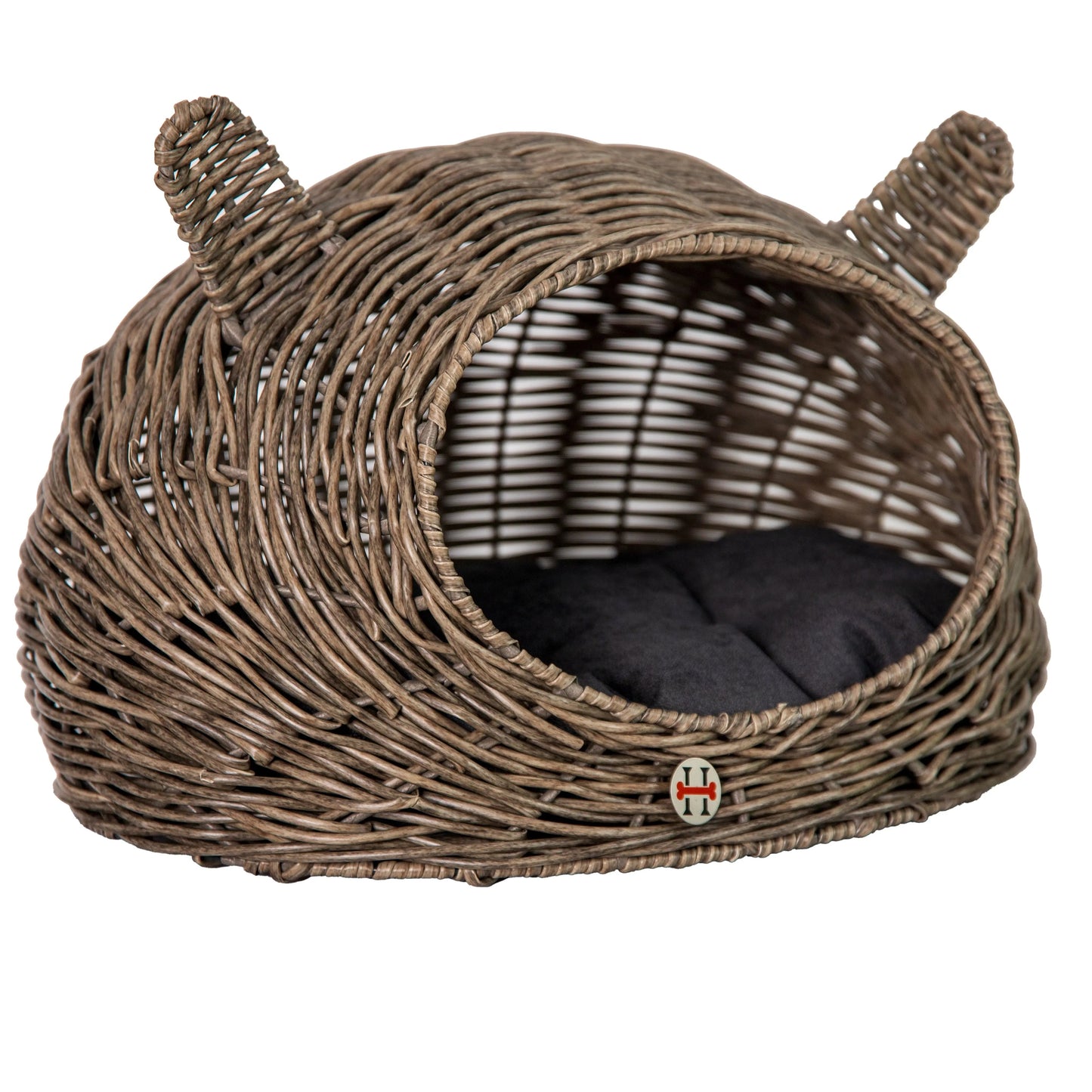 Huntley Pet Wicker Cat Shaped Play House Pet Bed with Cushion - Tampa Home & Garden Store