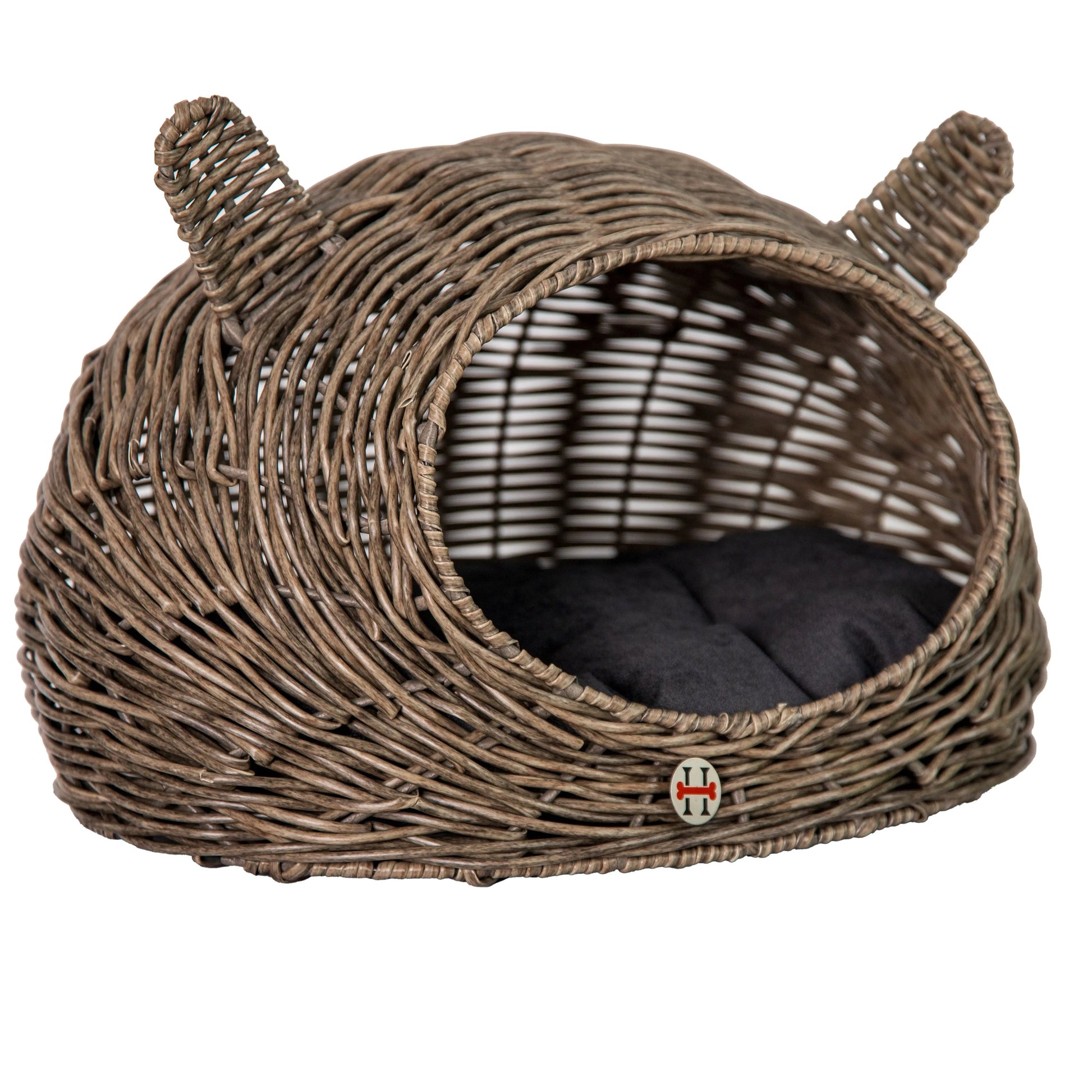 Huntley Pet Wicker Cat Shaped Play House Pet Bed with Cushion - Tampa Home & Garden Store