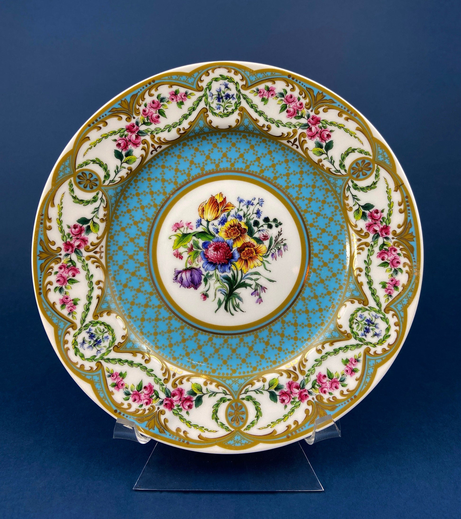 Hutschenreuther Limited Edition Wall Plate: Ursula Band Floral Art, 8" - Tampa Home & Garden Store