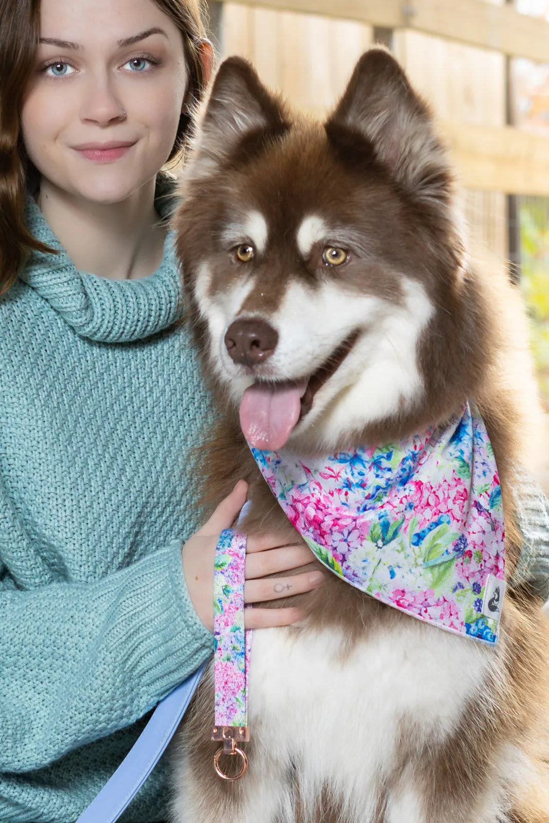 Hydrangea Haven Dog Bandana & Matching Keychain - Tampa Home & Garden Store